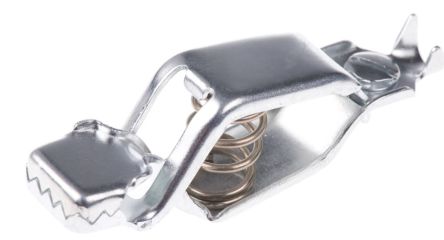 RS PRO Crocodile Clip Crocodile Clip Connection, Zinc-Plated Steel Contact, 40A, Silver [0]; 205-405