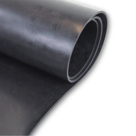 RS PRO Black Natural Rubber Rubber Sheet, 10m x 1.4m x 2mm, -10°C to 70°C [0]; 205-494