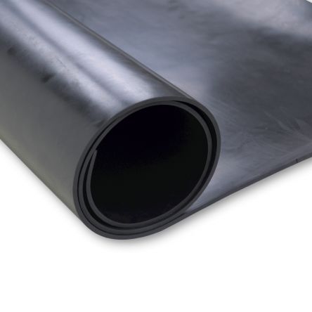 RS PRO Black EPDM Rubber Sheet, 10m x 1.4m x 2mm, -20°C to 90°C [0]; 205-515