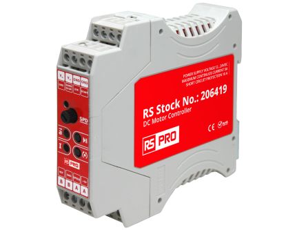 RS PRO 120 W DC Motor Controller, 12 → 24 V, 1 Phase, 5 A, Speed Controller Function, 24 V [0]; 206-419