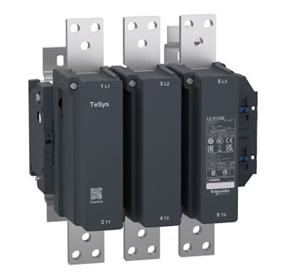 Schneider Electric TeSys TeSyS F Contactor, 600 V Coil, 3-Pole, 1.5 kA, 120 W, 3NO, 600 V [LC1F1250]; 207-357