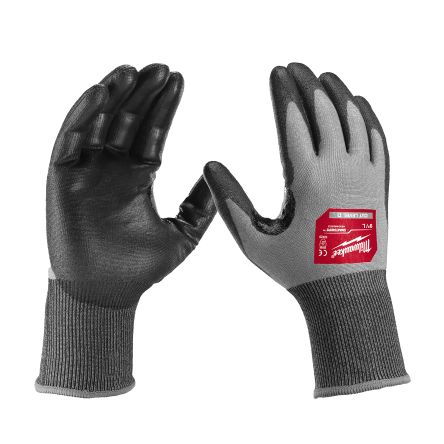 Milwaukee HI Dex Black, Grey HPPE, Nylon, Spandex, Tungsten Cut Resistant Work Gloves, Size 7, S, Nitrile Coating [4932480516]; 207-482