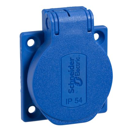 Schneider Electric, Mureva IP54 Blue Flush Mount 2P+E Socket Socket, Rated At 10 → 16A, 250 V [PKS51B]; 212-019