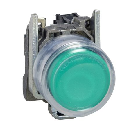 Schneider Electric Harmony XB4 Series Illuminated Push Button Complete Unit, Spring Return, Panel Mount, 22.5mm Cutout, [XB4BP383BG5EX]; 212-041