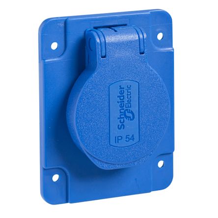 Schneider Electric, Mureva IP54 Blue Flush Mount 2P+E Socket Socket, Rated At 10 → 16A, 250 V [PKS62B]; 212-080