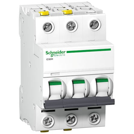 Schneider Electric Acti9 A9F0 MCB, 3P, 13A Curve C, 440V AC, 180V DC, 10 kA Breaking Capacity [A9F07313]; 212-170