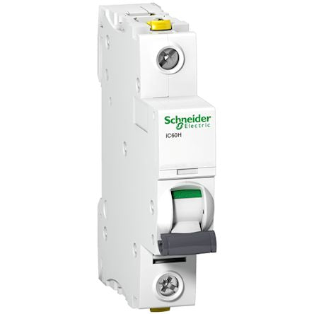 Schneider Electric Acti9 A9F0 MCB, 1P, 13A Curve C, 230V AC, 72V DC, 10 kA Breaking Capacity [A9F07113]; 212-213