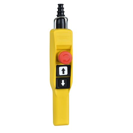 Schneider Electric Slow Break Push Button Control Station - 1NC, 2NO + 2NO, Polypropylene, 3 Cutouts, Black, Red, [XACA2134]; 212-267