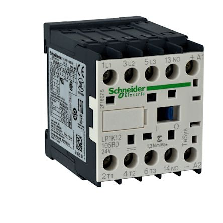 Schneider Electric TeSys TeSyS K Contactor, 24 V dc Coil, 3-Pole, 9 A, 4 kW, 3NO, 690 V ac [LP1K09105BDTQ]; 212-289