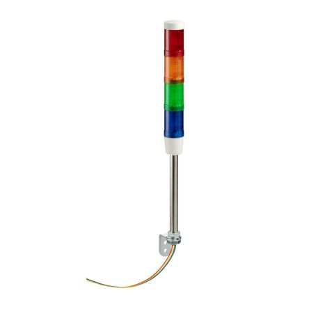 Schneider Electric Harmony Series Blue, Green, Orange, Red Signal Tower, 4 Lights, 24 V ac/dc, Base-mounted [XVMB2RAGBSB]; 212-312