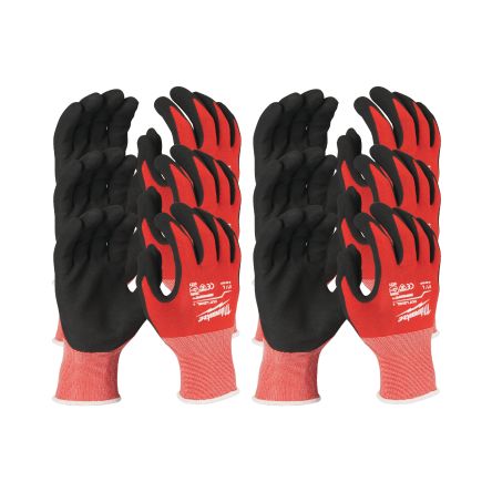Milwaukee CUT A Black/Red Nitrile Cut Resistant Work Gloves, Size 9, L, Nitrile Coating [4932471615]; 212-439