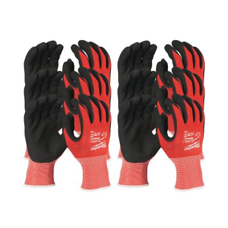 Milwaukee CUT A Black/Red Nitrile Cut Resistant Work Gloves, Size 10, XL, Nitrile Coating [4932471616]; 212-440