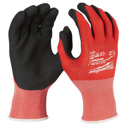 Milwaukee CUT C Black/Red Nitrile Cut Resistant Work Gloves, Size 7, S, Nitrile Coating [4932479716]; 212-443