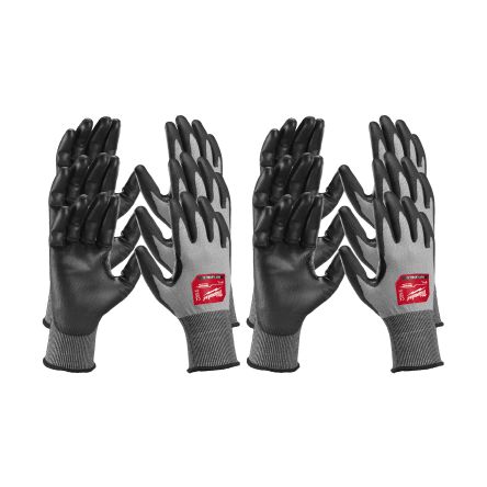 Milwaukee HI Dex Black, Grey HPPE, Nylon, Tungsten Cut Resistant Work Gloves, Size 11, XXL, Nitrile Coating [4932480520]; 212-450
