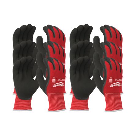 Milwaukee Winter Cut Black/Red Glass Fibre, HPPE Cut Resistant Work Gloves, Size 11, XXL, Latex Coating [4932471609]; 212-456