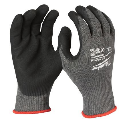 Milwaukee CUT E Black, Grey Nitrile Cut Resistant Work Gloves, Size 7, S, Nitrile Coating [4932479719]; 212-500
