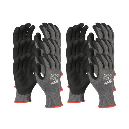 Milwaukee CUT E Black, Grey Nitrile Cut Resistant Work Gloves, Size 11, XXL, Nitrile Coating [4932471625]; 212-505
