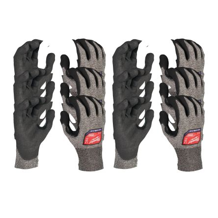Milwaukee High Cut F Black, Grey Nitrile Cut Resistant Work Gloves, Size 8, M, Nitrile Coating [4932492046]; 212-508