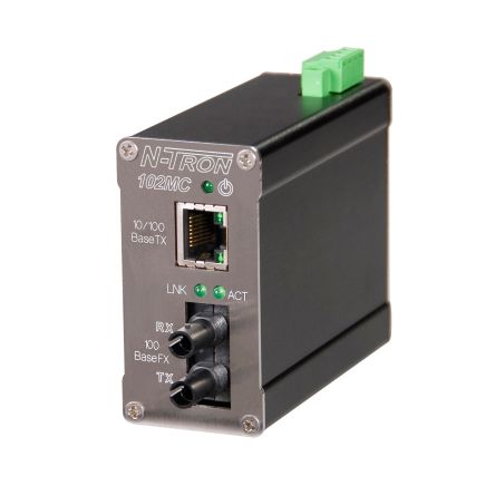 N-Tron RJ45 Media Converter, Multi Mode, 10/100Mbit/s, Half/Full Duplex [102MC-SC]; 212-527