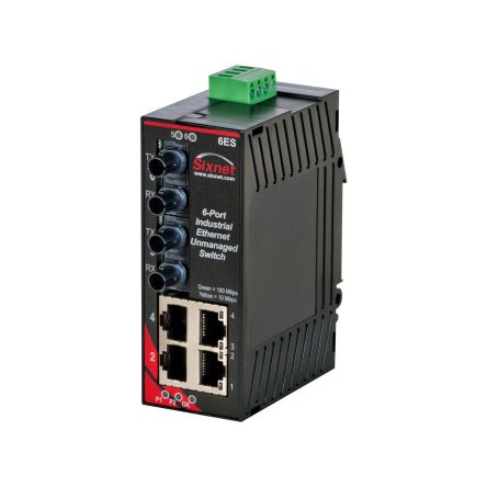 N-Tron SL-6ES Series Panel Mount Ethernet Switch, 4 RJ45 Ports, 10/100Mbit/s Transmission, 10 → 30V dc [SL-6ES-4ST]; 212-549