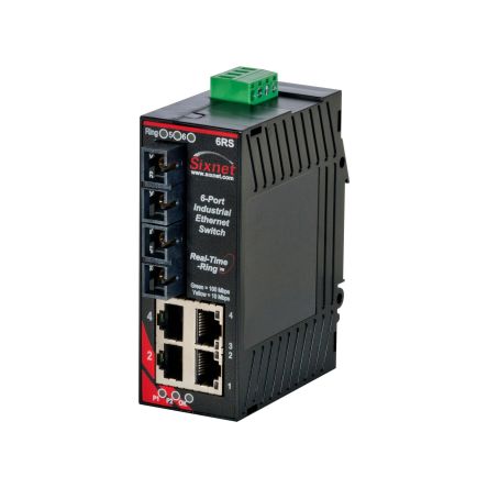 N-Tron SL-6RS Series DIN Rail Mount Ethernet Switch, 4 RJ45 Ports, 10/100Mbit/s Transmission, 10 → 30V dc [SL-6RS-4SC-D1]; 212-550