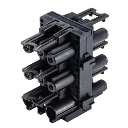 Wieland Gesis CLASSIC Series HH-Distributor, 3-Pole, 6-Way, Push-In, 20A, IP40 [92.030.0953.1]; 212-785