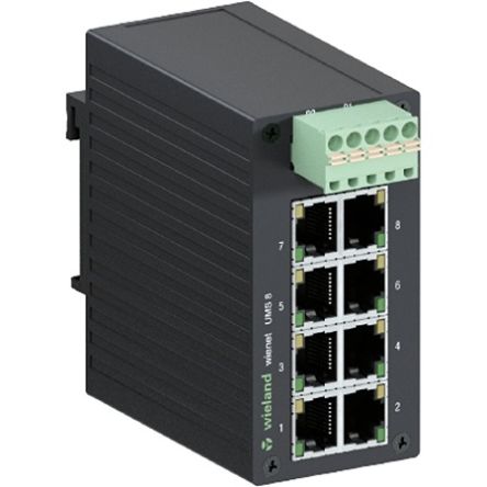 Wieland wieNET UMS 8, Unmanaged 8 Port Ethernet Switch [83.040.0001.0]; 212-819