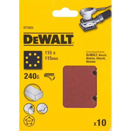 DeWALT DT30 Sandpaper, 115mm 115mm, 240 Grit [DT3025-QZ]; 215-474