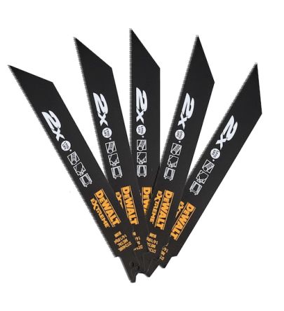 DeWALT, 14, 18 Teeth Per Inch Multiple Materials Reciprocating Saw Blade, Pack of 5 [DT2408L-QZ]; 215-477