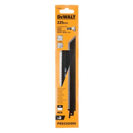 DeWALT, 6 Teeth Per Inch 225mm Cutting Length Reciprocating Saw Blade, Pack of 2 [DT2450-QZ]; 215-529