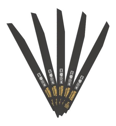 DeWALT, 10 Teeth Per Inch Multiple Materials 305mm Cutting Length Reciprocating Saw Blade, Pack of 5 [DT2316L-QZ]; 215-551