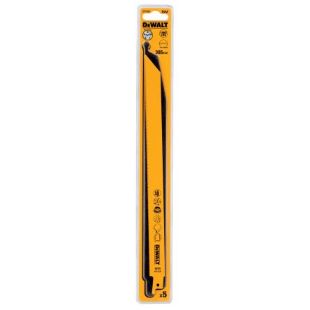 DeWALT, 14 Teeth Per Inch Metal, Wood 305mm Cutting Length Reciprocating Saw Blade, Pack of 5 [DT2355-QZ]; 215-553