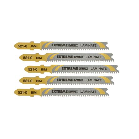 DeWALT Multiple Materials 59mm Cutting Length Jigsaw Blade, Pack of 5 [DT2080-QZ]; 215-579