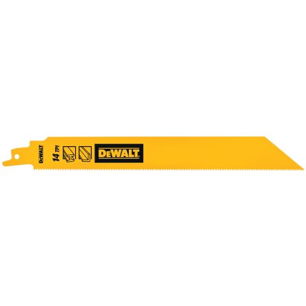DeWALT, 14 Teeth Per Inch Metal 228mm Cutting Length Reciprocating Saw Blade, Pack of 5 [DT90387-QZ]; 215-590