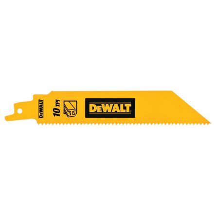 DeWALT, 10 Teeth Per Inch Metal 152mm Cutting Length Reciprocating Saw Blade, Pack of 5 [DT90384-QZ]; 215-667