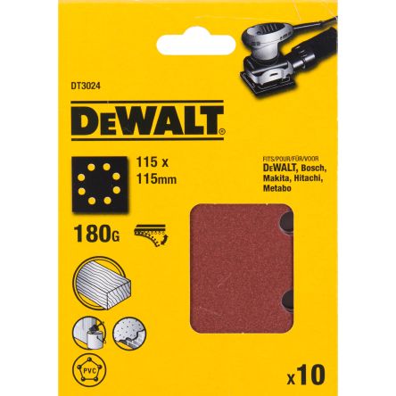 DeWALT DT30 Sandpaper, 115mm 115mm, 180 Grit [DT3024-QZ]; 215-702