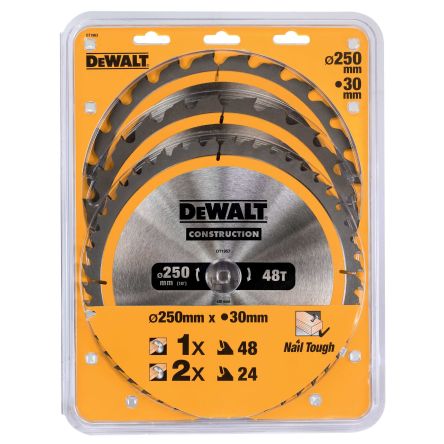DeWALT Multiple Materials Circular Saw Blade, Pack of 3 [DT1963-QZ]; 215-771