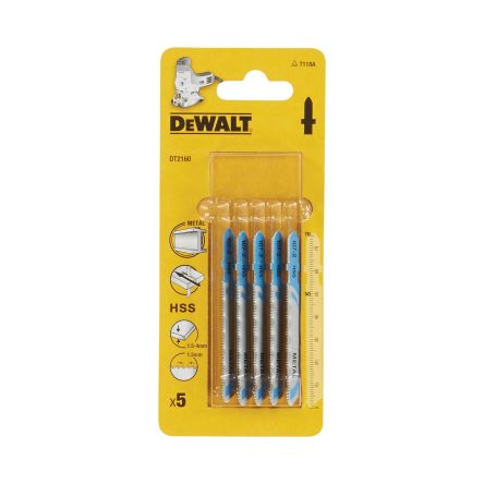 DeWALT Metal 50mm Cutting Length Jigsaw Blade, Pack of 5 [DT2160-QZ]; 215-804