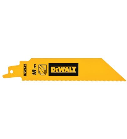 DeWALT, 18 Teeth Per Inch Metal 152mm Cutting Length Reciprocating Saw Blade, Pack of 5 [DT2404-QZ]; 215-872