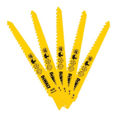 DeWALT, 6 Teeth Per Inch Wood 152mm Cutting Length Reciprocating Saw Blade, Pack of 5 [DT2344-QZ]; 215-881
