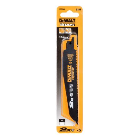 DeWALT Wood 152mm Cutting Length Reciprocating Saw Blade, Pack of 5 [DT2300L-QZ]; 215-945
