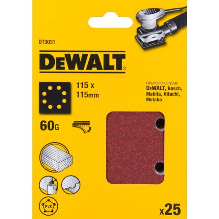 DeWALT DT30 Sandpaper, 115mm 115mm, 60 Grit [DT3031-QZ]; 215-983
