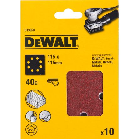 DeWALT DT30 Sandpaper, 115mm 115mm, 40 Grit [DT3020-QZ]; 216-100