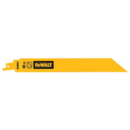 DeWALT, 18 Teeth Per Inch Metal 228mm Cutting Length Reciprocating Saw Blade, Pack of 5 [DT90388-QZ]; 216-112