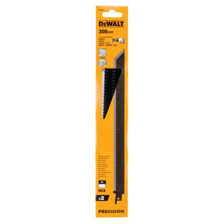 DeWALT, 6 Teeth Per Inch 300mm Cutting Length Reciprocating Saw Blade, Pack of 2 [DT2451-QZ]; 216-149