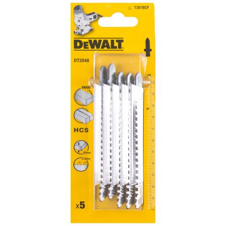 DeWALT Multiple Materials 87mm Cutting Length Jigsaw Blade, Pack of 5 [DT2048-QZ]; 216-150