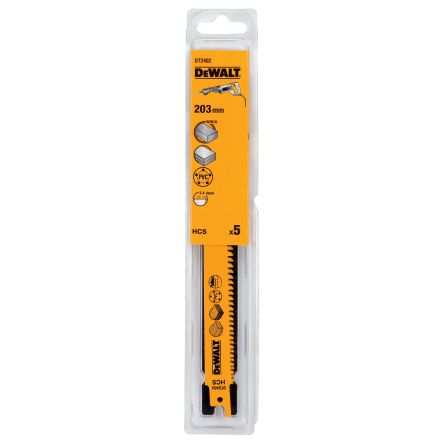 DeWALT Metal, Wood Reciprocating Saw Blade, Pack of 5 [DT2402-QZ]; 216-232