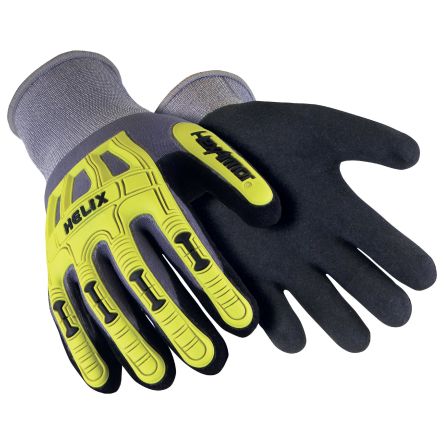 Hexarmor Helix 1095 Black, Yellow Nylon Abrasion Resistant, Cut Resistant, Puncture Resistant Work Gloves, Size 12, [6064212]; 216-705