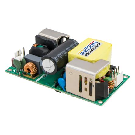 Recom RACM90-K DC-DC Converter, 48V dc/ 1.87A Output, 85-264 V dc Input, 90W, Chassis Mount, +90°C Max Temp -40°C Min [RACM90-48SK/ENC]; 217-459