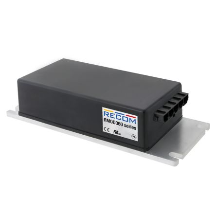 Recom RMOD360-UW Series DC-DC Converter, 24.5V dc/ 15A Output, 18-106 V dc Input, 360W, Chassis Mount, +75°C Max Temp [RMOD360-80-24.5SUW/CTRL/MO]; 217-468